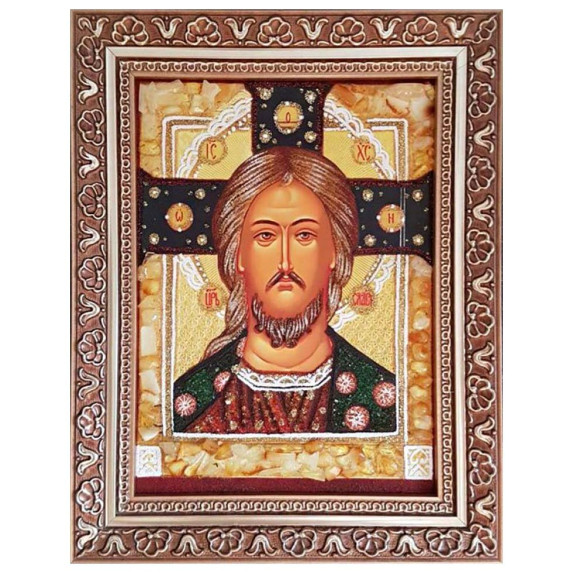 Икона из янтаря "Спас Златые Власы" 60x80