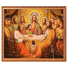 Икона из янтаря "Тайная вечеря" декоративный багет 20x30