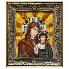 Икона из янтаря "Божья Матерь Казанская" 15x20