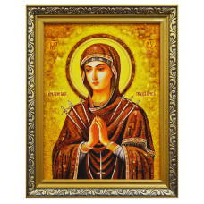 Икона из янтаря "Пресвятая Богородица Умягчение злых сердец" 15x20