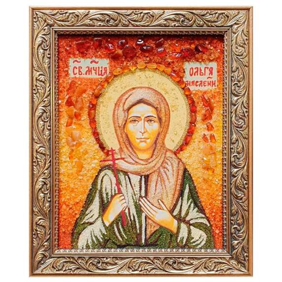 Икона из янтаря "Святая мученица Ольга Масленникова" 40x60