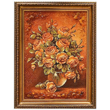 Картина из янтаря "Букет роз" 20x30