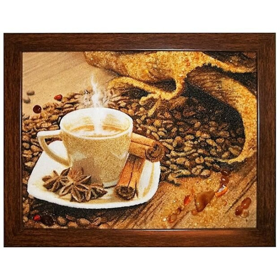 Картина из янтаря "Чашка кофе" 20x30