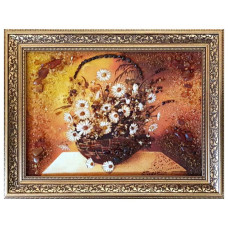 Картина из янтаря "Корзинка с цветами" 20x30 Картина из янтаря "Корзинка с цветами" 20x30