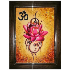 Картина из янтаря "Лотос" 20x30