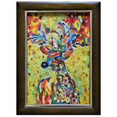 Картина из янтаря "Олень в цветах" 20x30 Картина из янтаря "Олень в цветах" 20x30