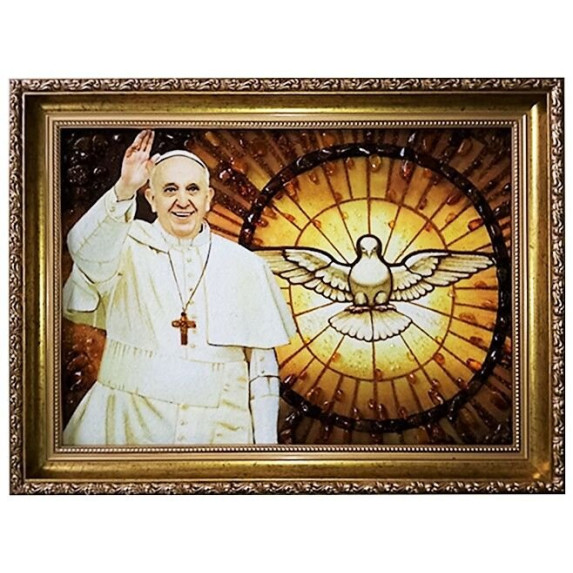 Картина из янтаря "Папа Римский" 40x60