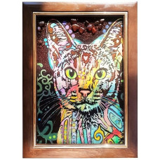 Картина из янтаря "Радужный кот" 20x30 Картина из янтаря "Радужный кот" 20x30