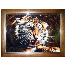 Картина из янтаря "Рычание тигра" 20x30 Картина из янтаря "Рычание тигра" 20x30
