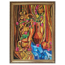Картина из янтаря "Ваза" 20x30