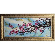 Картина из янтаря "Ветка в цвету" 20x30