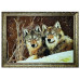 Картина з бурштину "Вовки" 20x30 Картина з бурштину "Вовки" 20x30