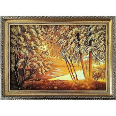 Картина из янтаря "Рассвет в лесу" 20x30 Картина из янтаря "Рассвет в лесу" 20x30