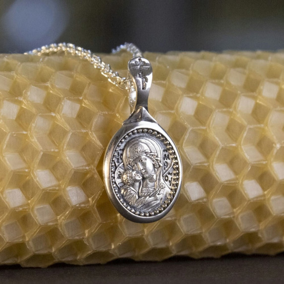 Серебряная ладанка Богородица Владимирская ПСЧ-020