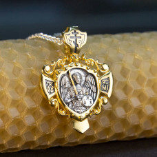 Серебряная ладанка с позолотой "Архангел Михаил" ПСП-016 Серебряная ладанка с позолотой "Архангел Михаил" ПСП-016