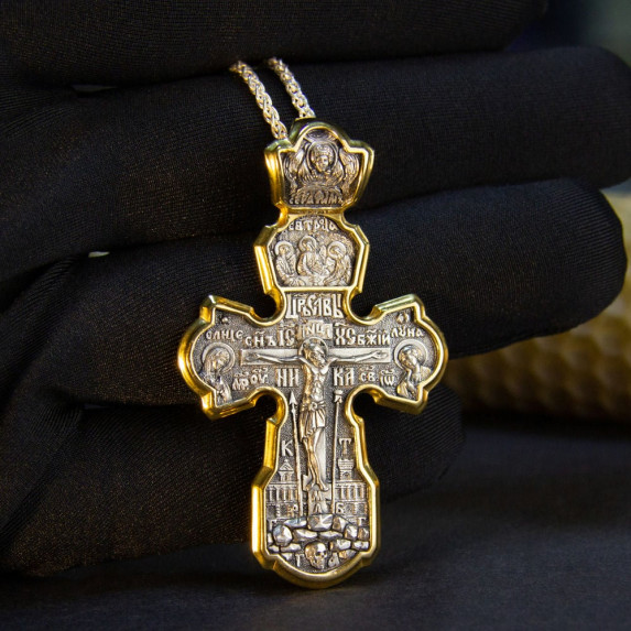 Серебряный крестик с позолотой КСП-003 Серебряный крестик с позолотой КСП-003