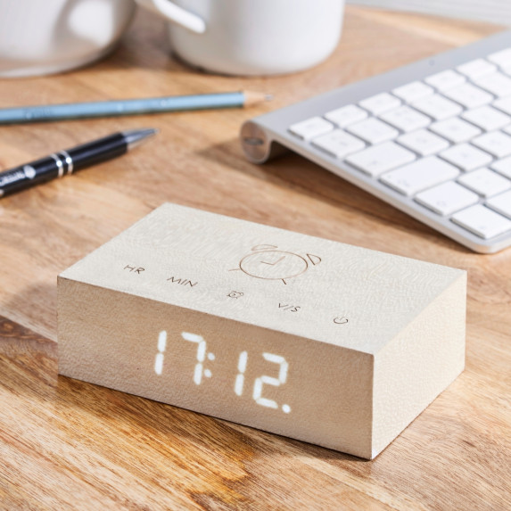 Смарт-будильник "FLIP", белый клен